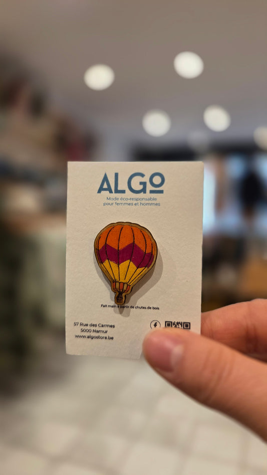 Pin's - Mongolfière (orange/fushia)