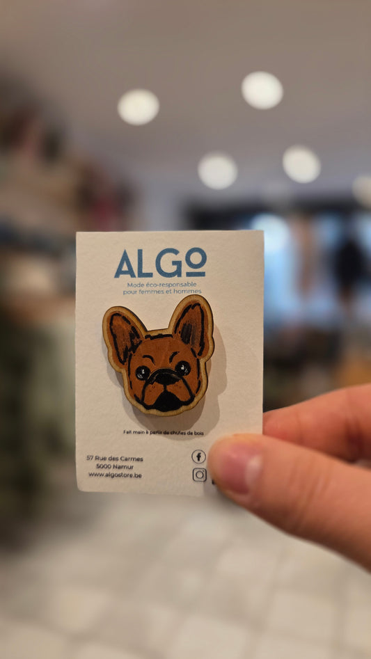 Pin's - Bouledogue français (marron)