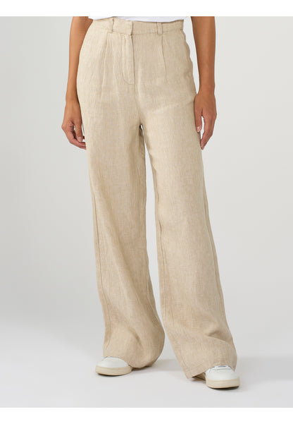 Pantalon ample POSEY en lin - beige
