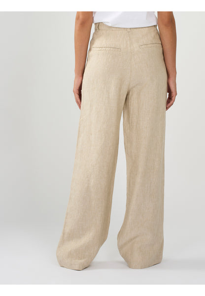 Pantalon ample POSEY en lin - beige