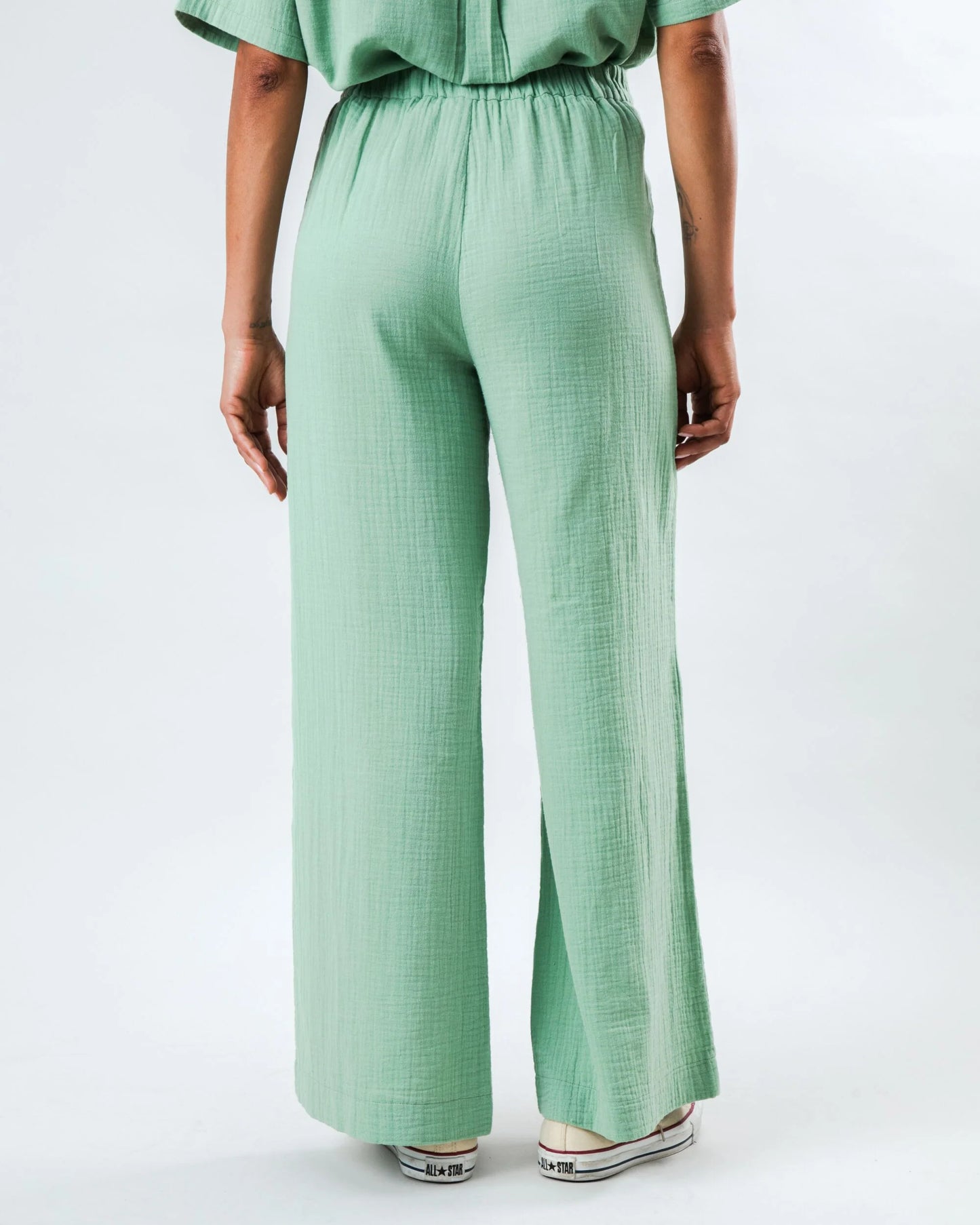 Pantalon fluide BUBBLE - vert eau