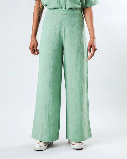 Pantalon fluide BUBBLE - vert eau