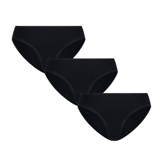 3-pack culottes classiques en coton biologique - Noir