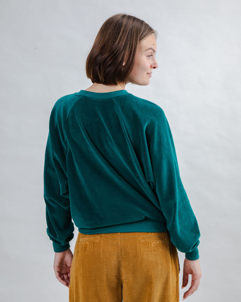 Sweatshirt Velvet RAGLAN - Vert émeraude