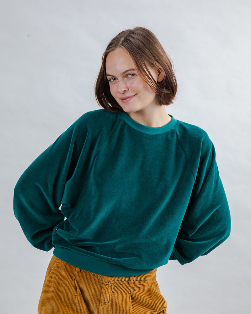 Sweatshirt Velvet RAGLAN - Vert émeraude