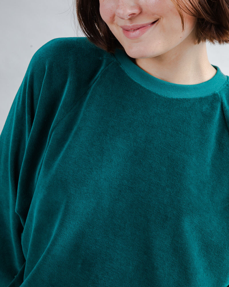 Sweatshirt Velvet RAGLAN - Vert émeraude