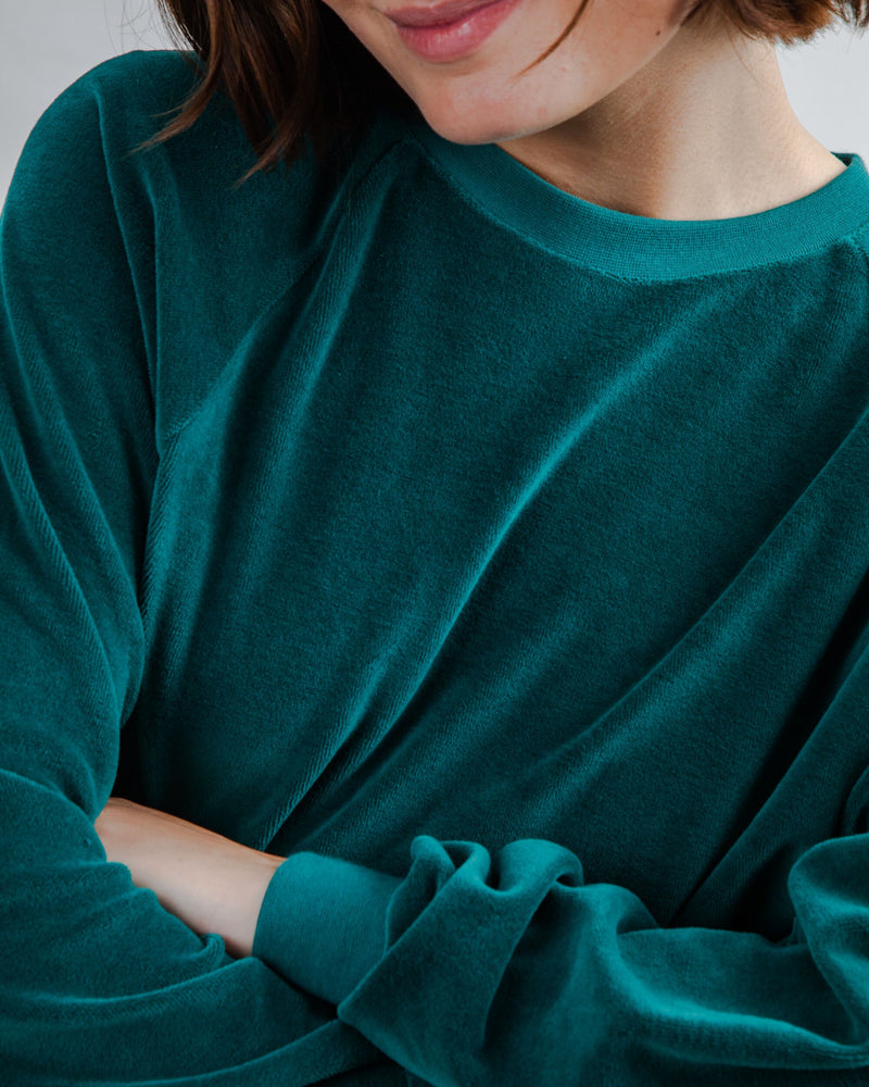 Sweatshirt Velvet RAGLAN - Vert émeraude