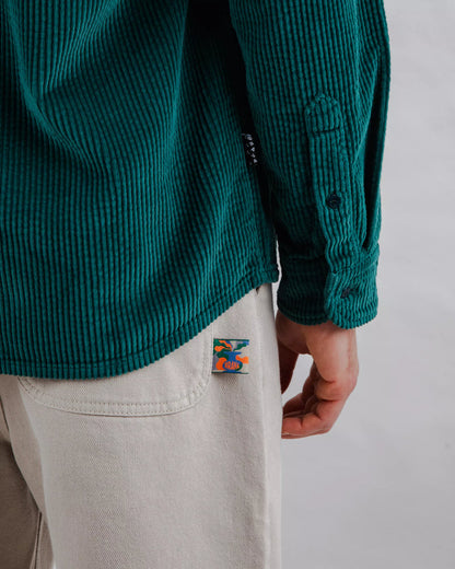 Surchemise en velours côtelé - émeraude