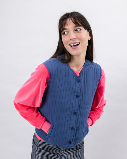 Gilet matelassé sans manche - indigo