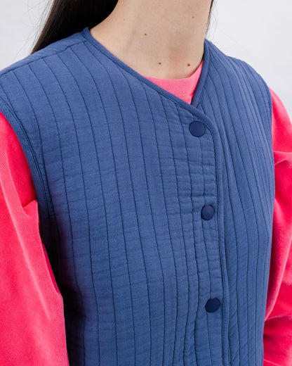 Gilet matelassé sans manche - indigo