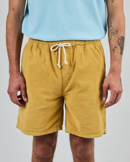 Short en velours côtelé - Moutarde