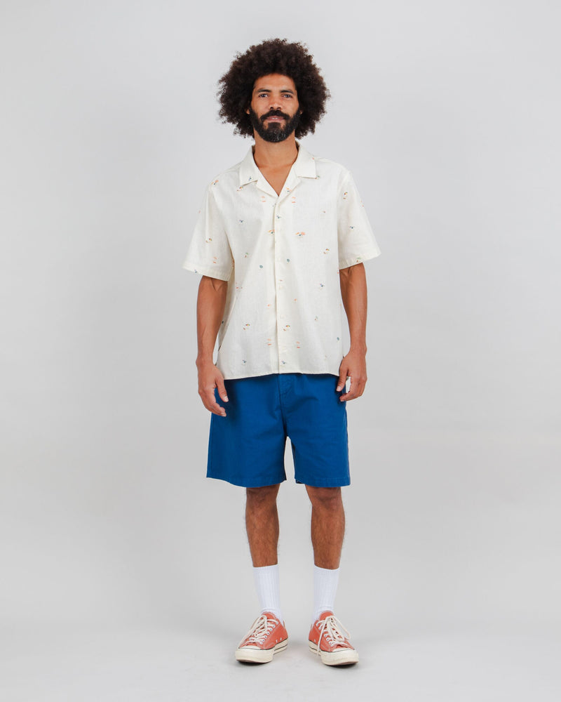 Chemise Aloha "BEACH PLEASE" - écru