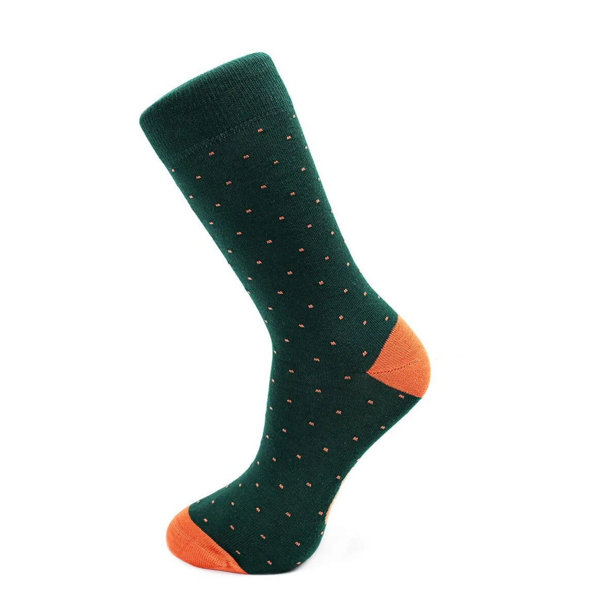 [Coffret cadeau] Ceinture KEVIN et chaussettes vertes sapins à pois oranges