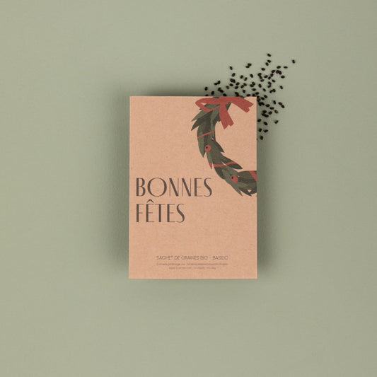 Bonnes Fêtes - Sachet de graines de basilic bio