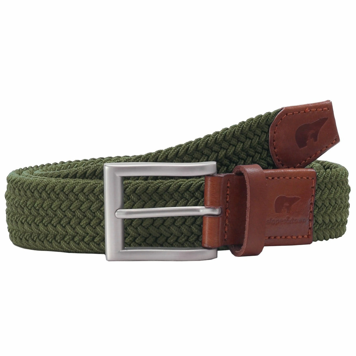 Ceinture tissée en fibres recyclée MARTIN - Vert olive