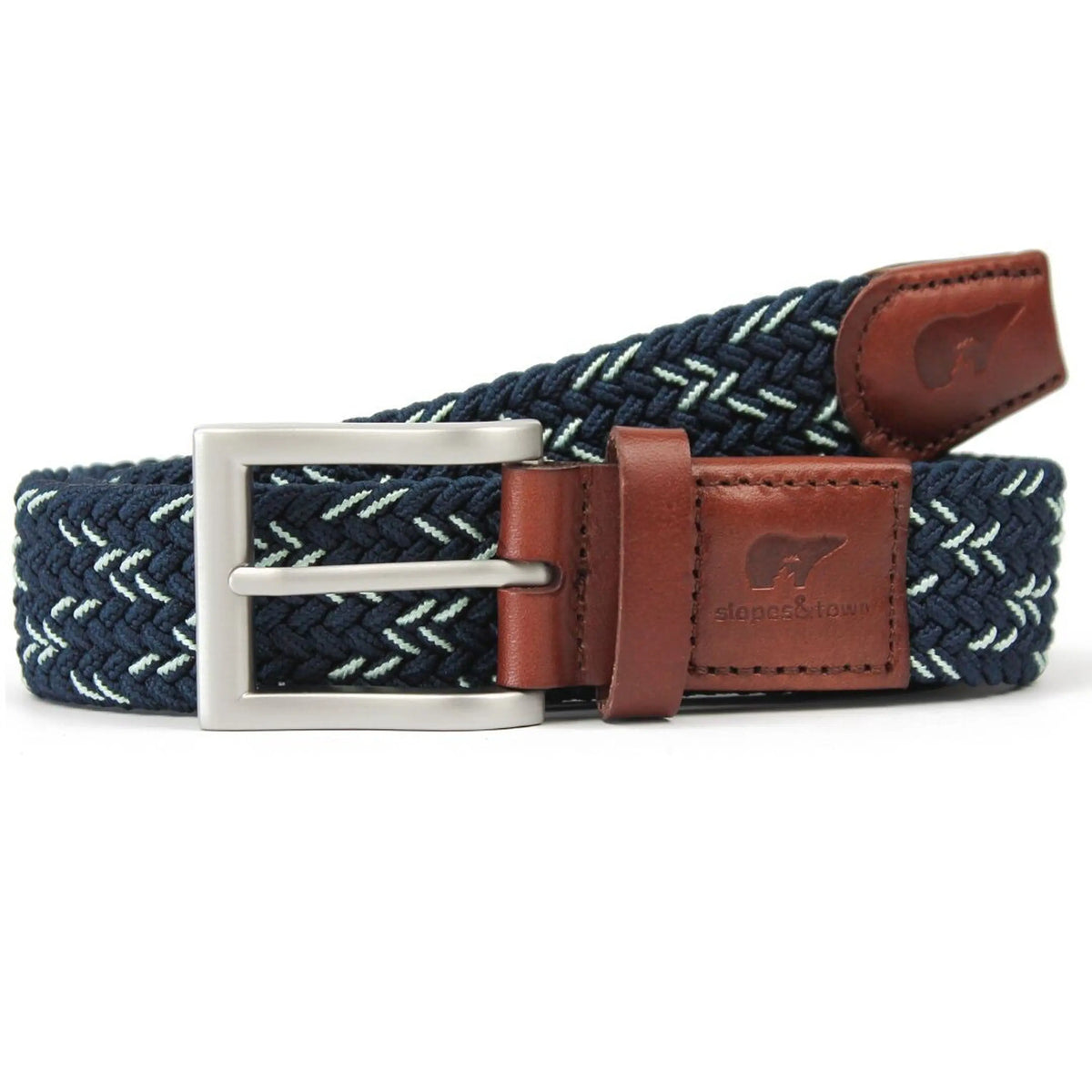 Ceinture tissée en fibres recyclée DIVOCK - Dark blue & mint