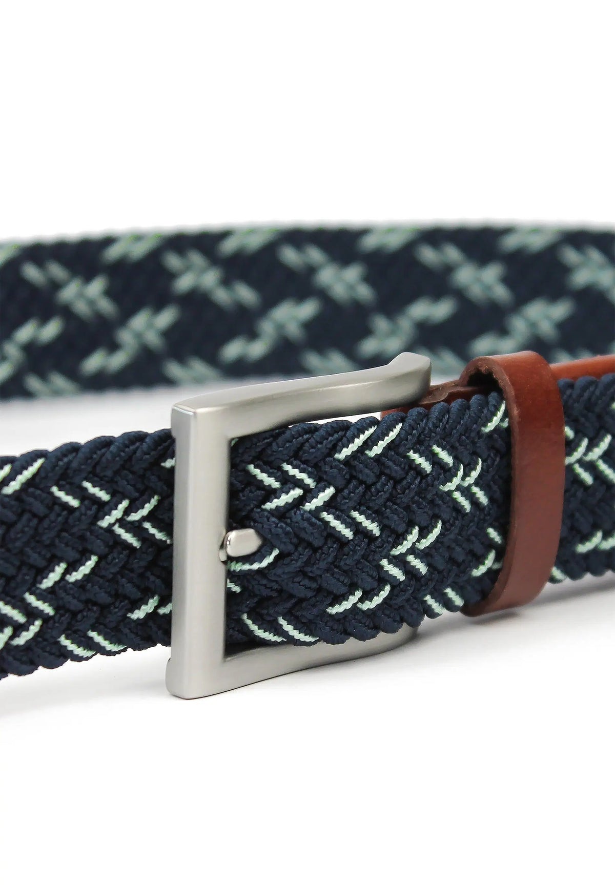 Ceinture tissée en fibres recyclée DIVOCK - Dark blue & mint