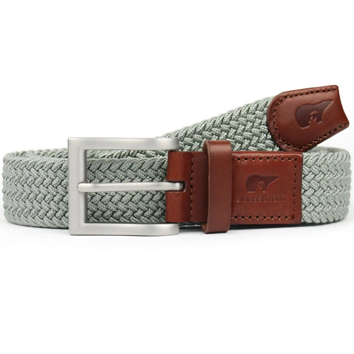 Ceinture tissée en fibres recyclée SIMON - Gris/vert délavé