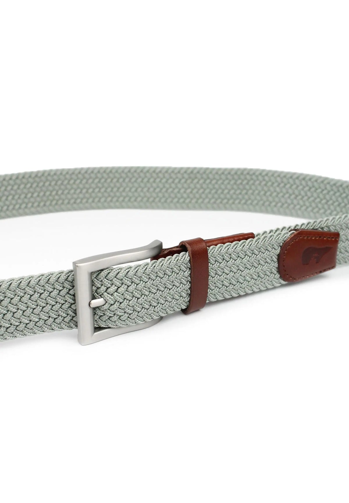 Ceinture tissée en fibres recyclée SIMON - Gris/vert délavé