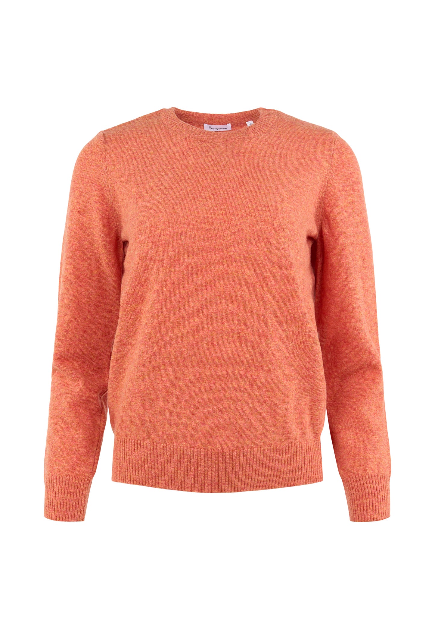 Pull col rond lambswool orange