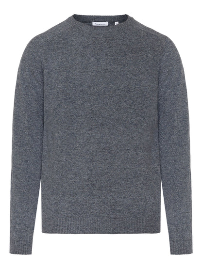 Pull classique à col rond - lambswool gris