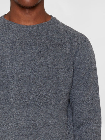 Pull classique à col rond - lambswool gris