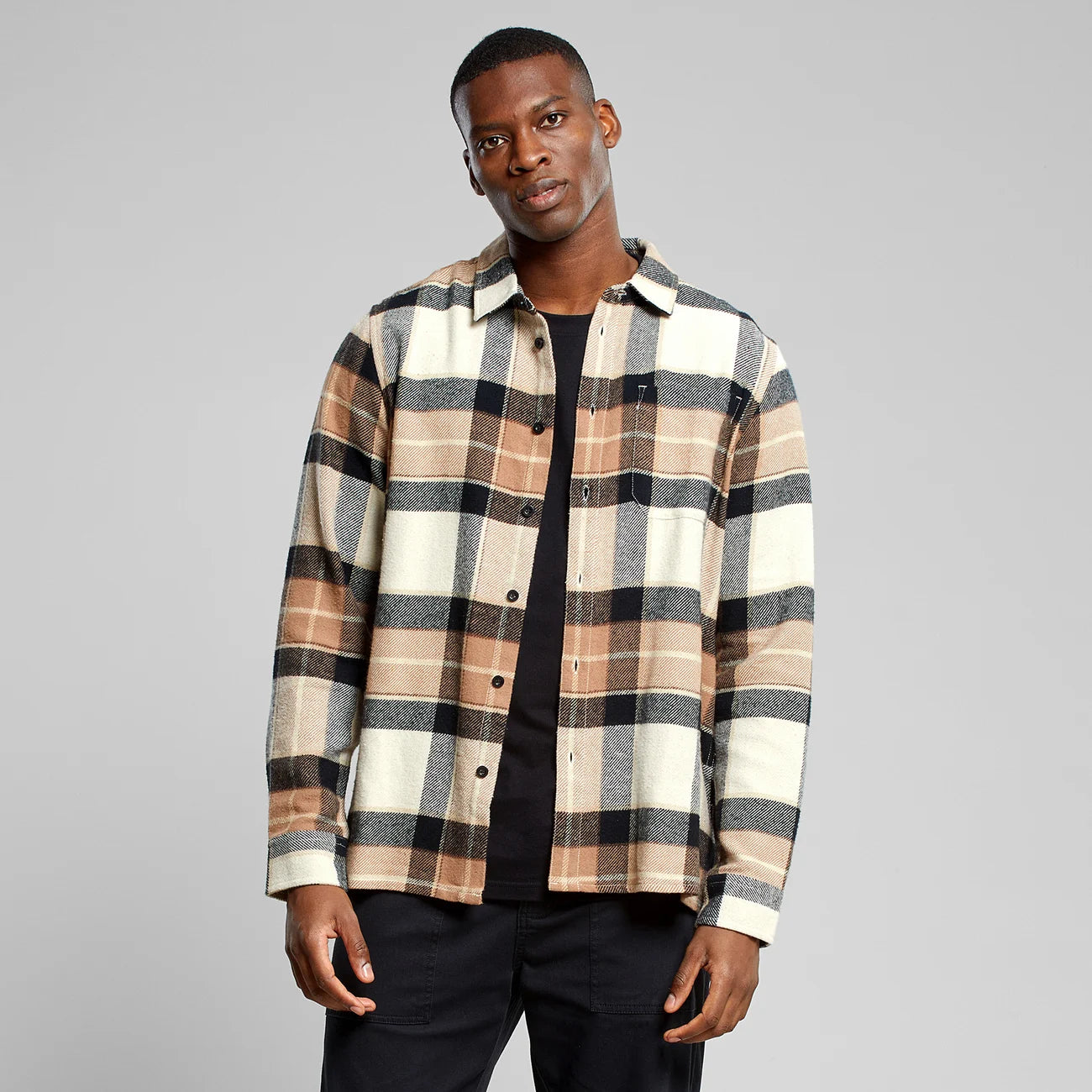 Chemise Multi Check Oat White Rainy Day