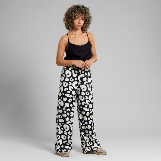 Pantalon ample et fluide ALE Leopard black