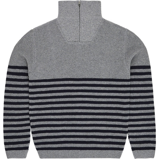 Pull ligné col haut ELKANO zinc