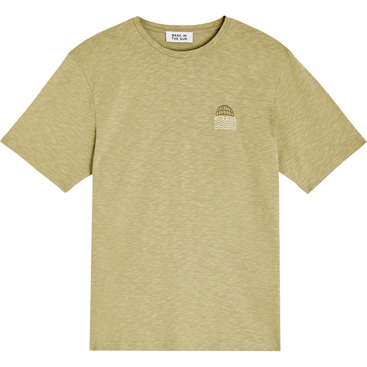 T-shirt TO THE SEA (broderie barbu) - eucalyptus