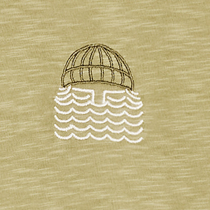 T-shirt TO THE SEA (broderie barbu) - eucalyptus