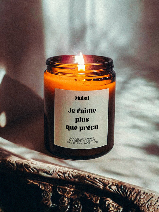 Bougie "Je t'aime plus que prévu"