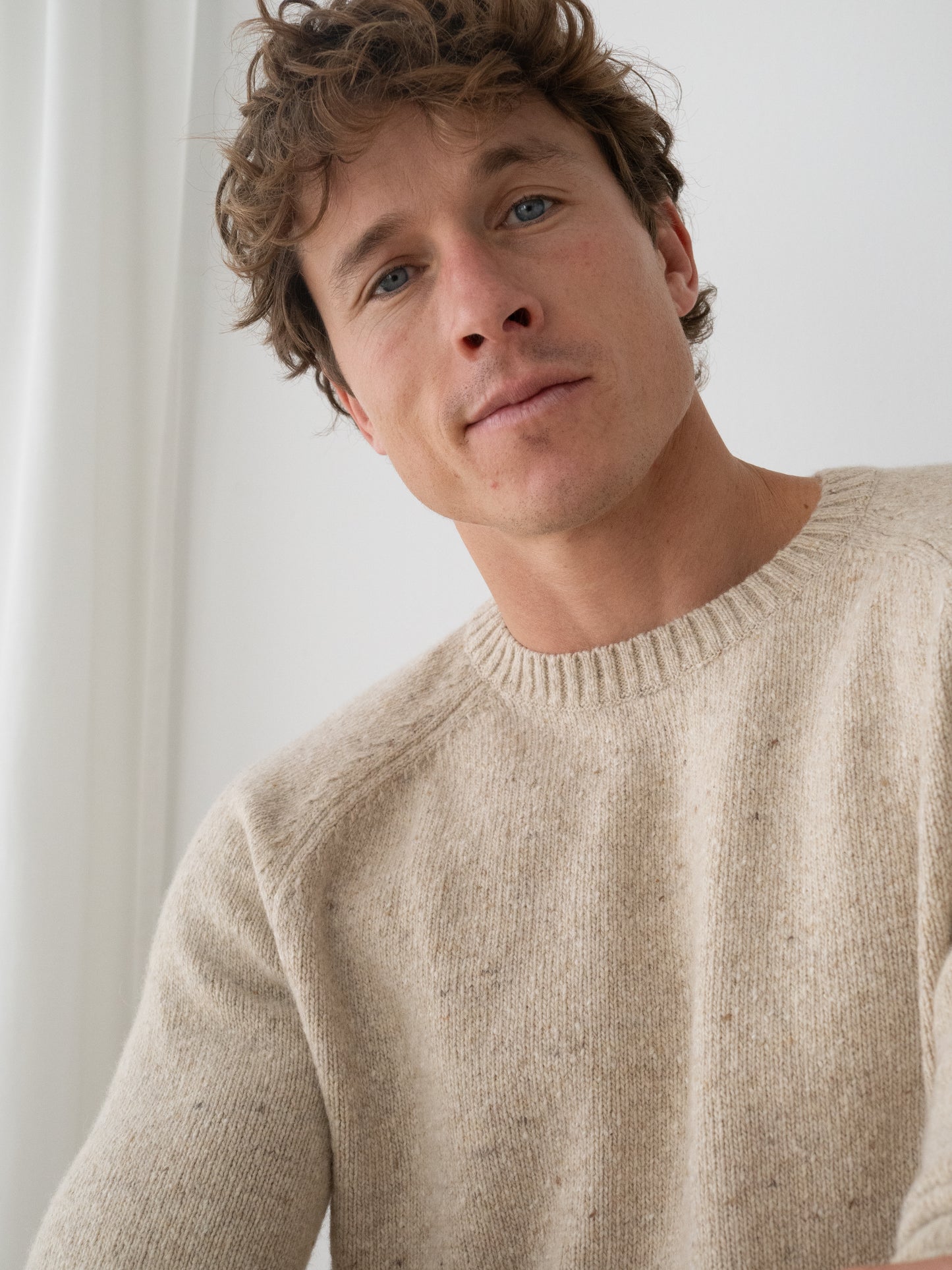 Pull en laine à col rond JURMY - beige