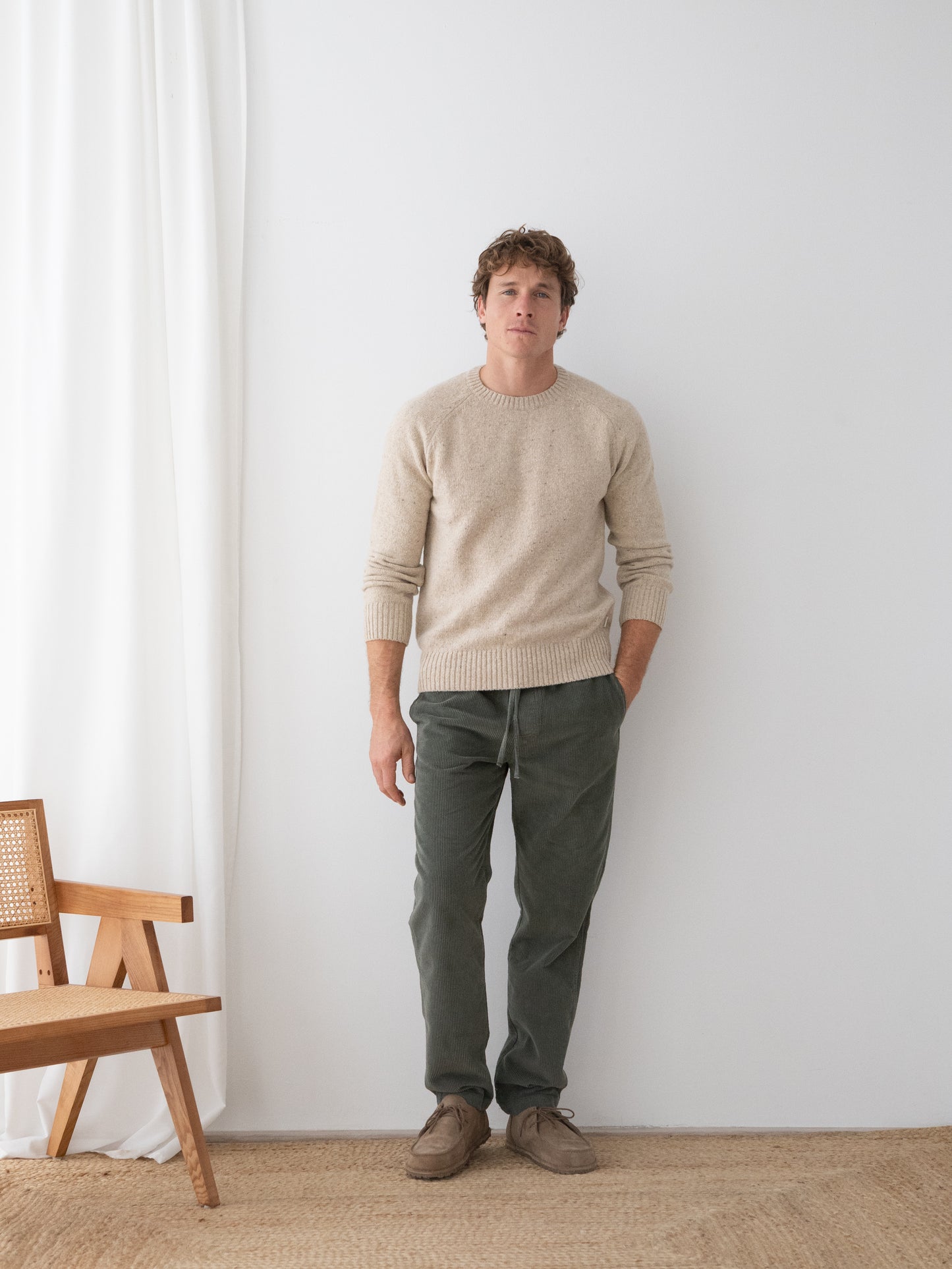 Pull en laine à col rond JURMY - beige