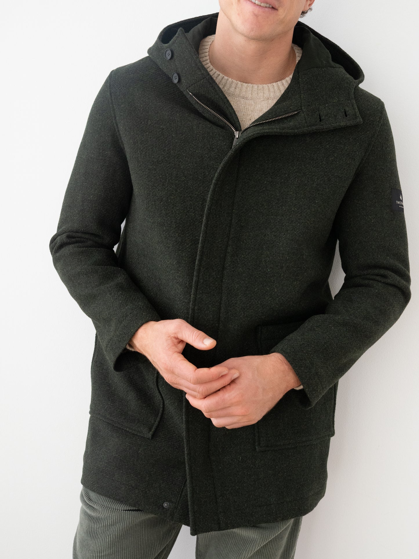 Manteau en laine MELCHOR - Vert sapin