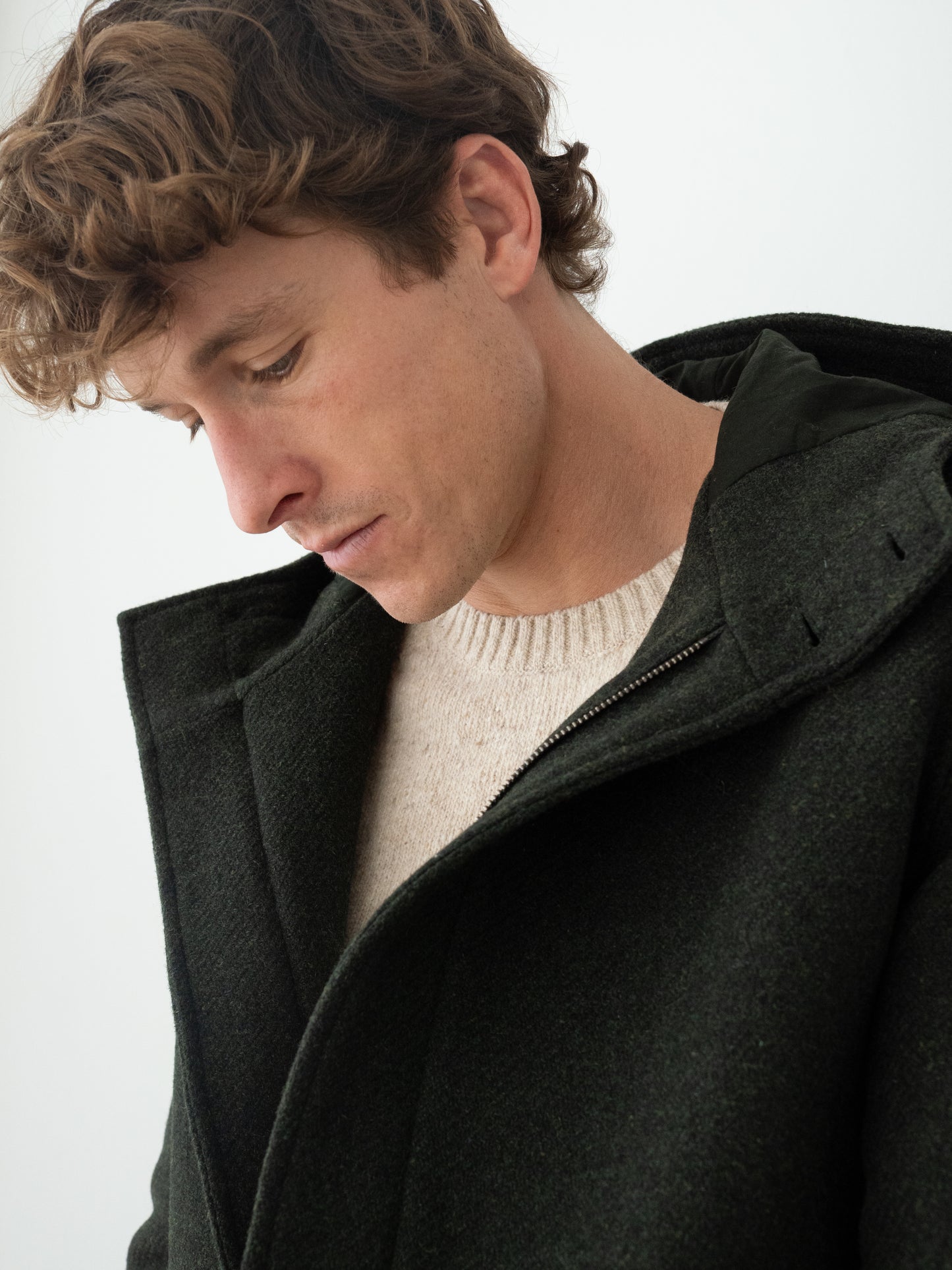 Manteau en laine MELCHOR - Vert sapin