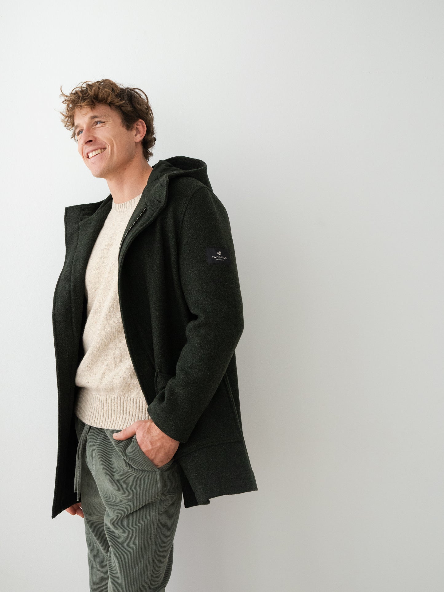 Manteau en laine MELCHOR - Vert sapin