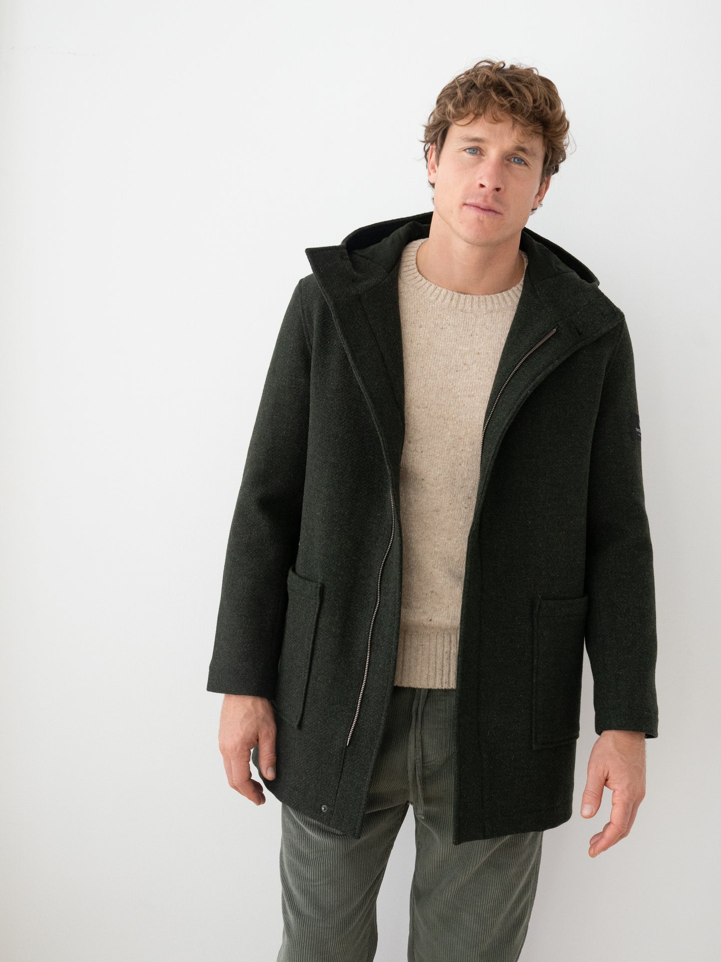 Manteau en laine MELCHOR - Vert sapin