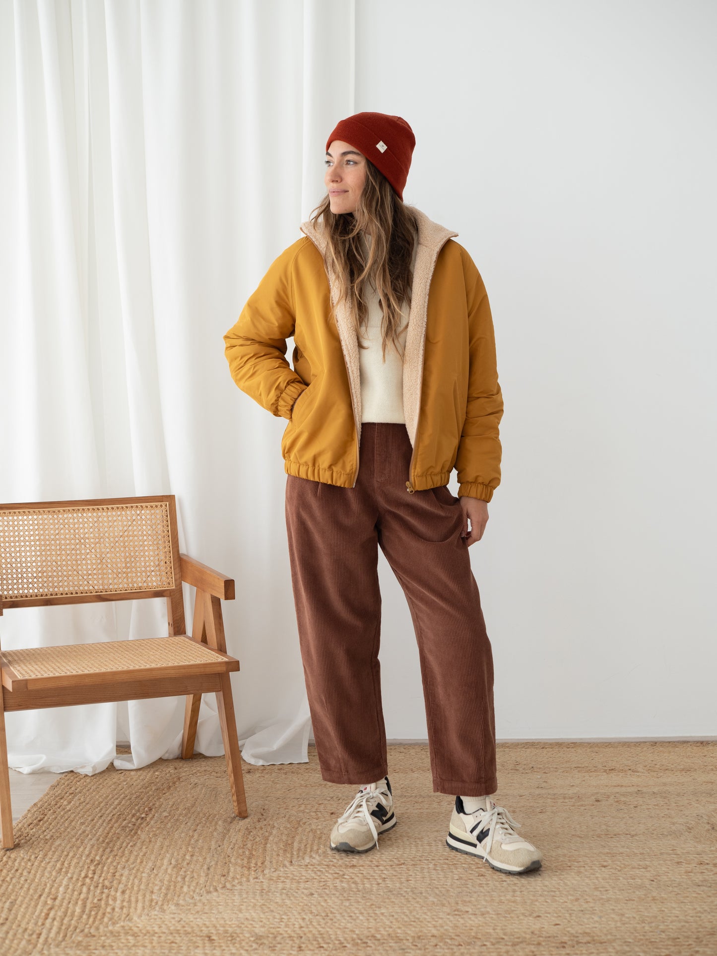 Veste tech sherpa ZEPHYRIA - moutarde