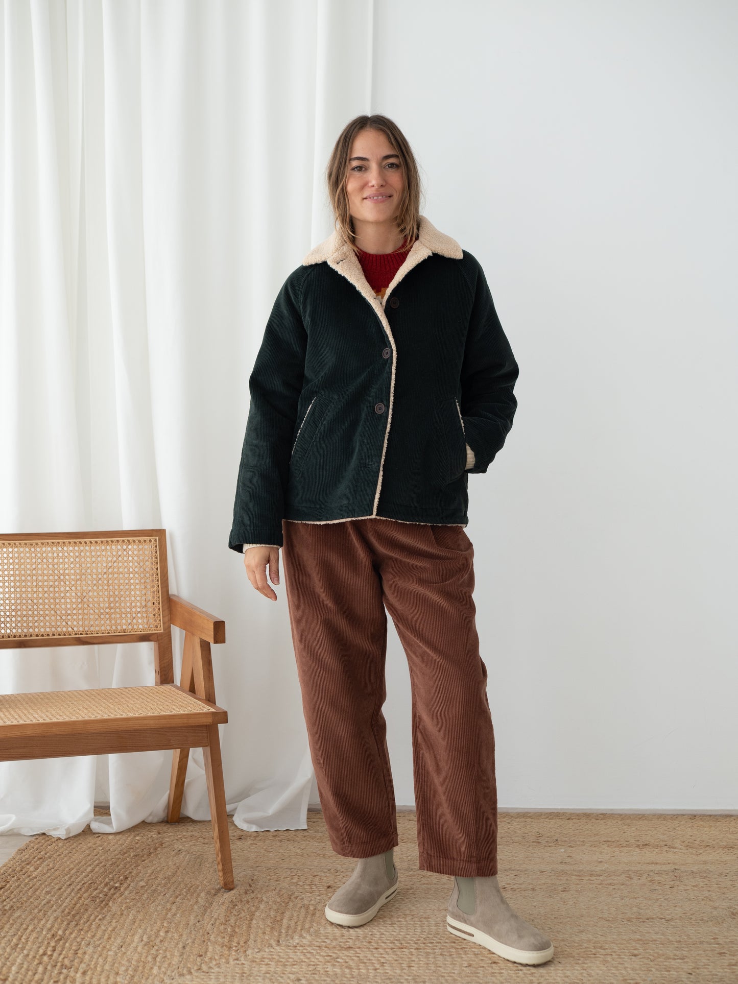 Veste en velours côtelé MISALI - Vert sapin