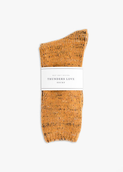 Chaussettes en laine recyclée - Moutarde