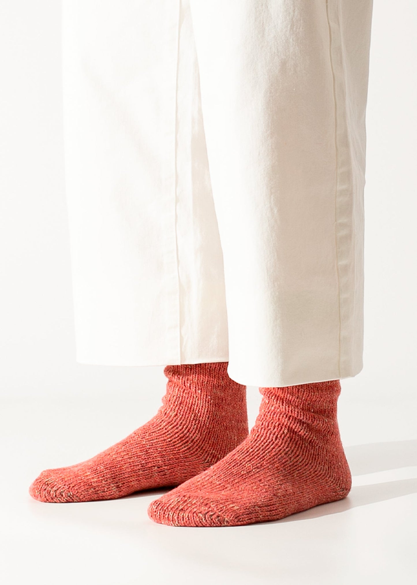 Chaussettes en laine recyclée - Corail
