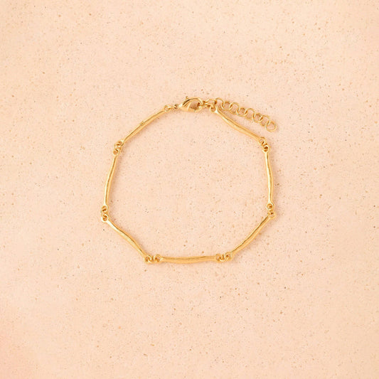 Bracelet Enea en chaîne articulée dorée, résistant à l'eau