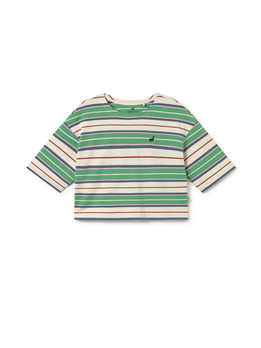T-shirt oversize FINGAL - rayé vert/ruby