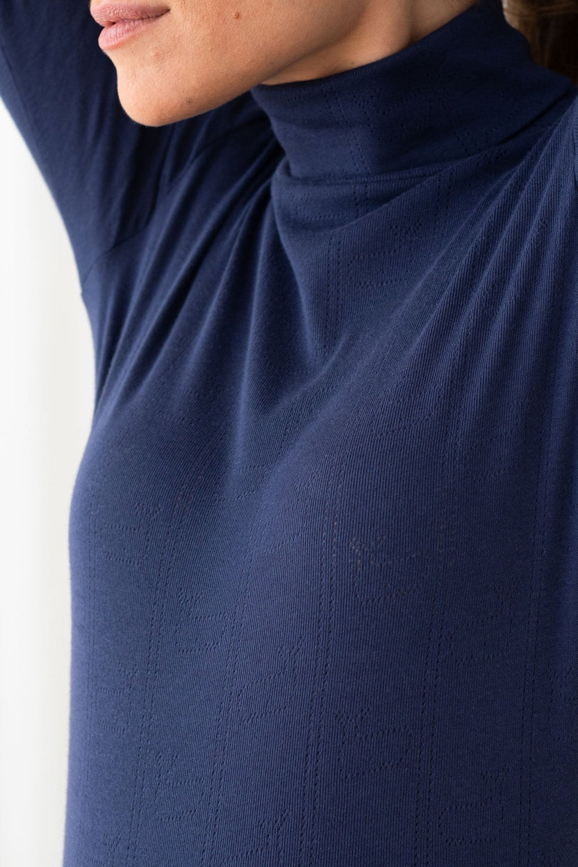 Sous-pull GRABOW ajouré baleine - bleu marine