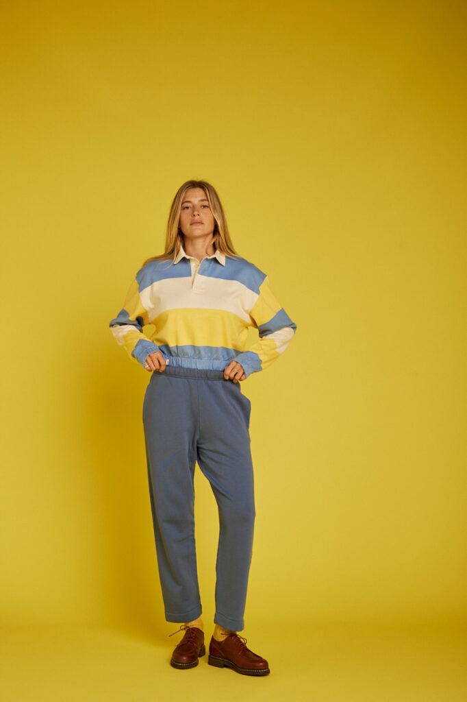 Polo LIEN - ligné jaune et bleu