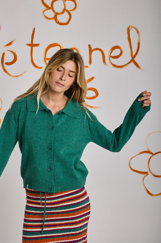 Cardigan ODEUR - vert sapin