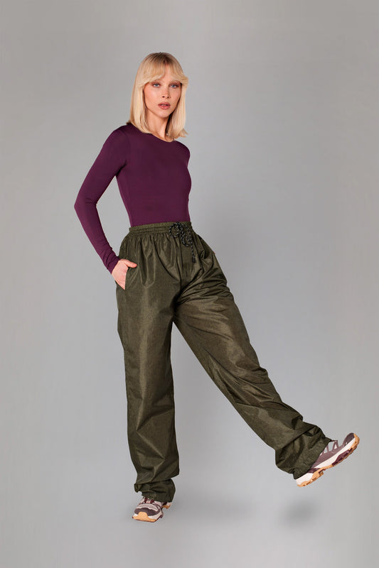 Herringbone Pantalon de pluie - Vert