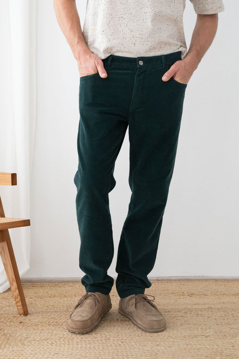 Pantalon en velours côtelé MIDDLE - Vert méditerranéen