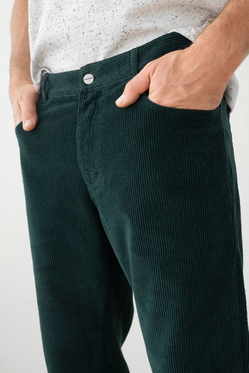 Pantalon en velours côtelé MIDDLE - Vert méditerranéen